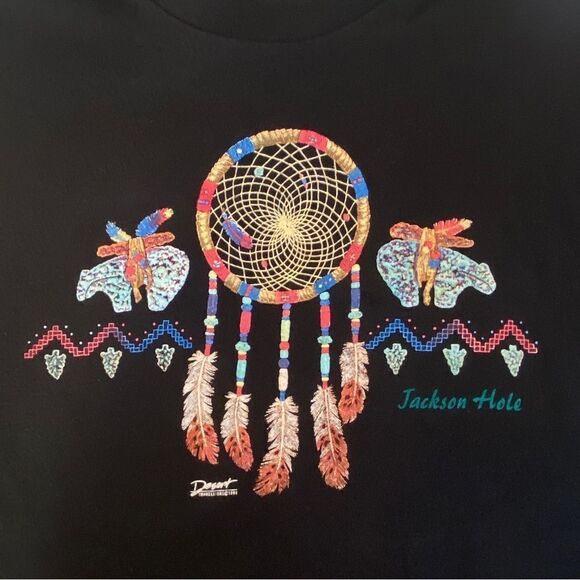 Vtg Desert Impressions Jackson Hole Native American Design T-Shirt Dress Sz XL - Picture 5 of 10